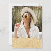 Gouden glitter druppels foto pastel roze chic Swee Kaart (Achterkant)