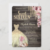 Gouden Glitter Druppels, Kledingschoenen Pet Hout  Kaart (Voorkant)