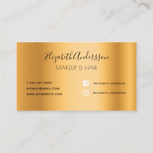 Gouden glitter druppels make-up haar visitekaartje (Achterkant)