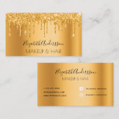 Gouden glitter druppels make-up haar visitekaartje (Voorkant / Achterkant)