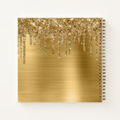 Gouden Glitter druppels Metallic 21e verjaardag Notitieboek (Achterkant)