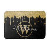 Gouden Glitter Druppels Monogram Stijlvol Schrift  Badmat