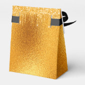 Gouden glitter druppelt elegante verjaardag bedankdoosjes (Achterkant)