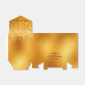 Gouden glitter druppelt elegante verjaardag bedankdoosjes (Uitgevouwen)