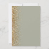 Gouden Glitter Edge Sage Groen Sla de datum op Aankondiging (Achterkant)
