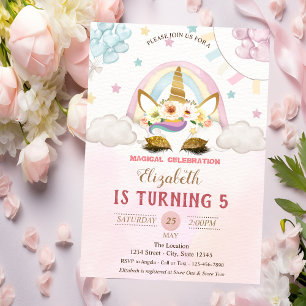 Gouden Glitter Eenhoorn, Ballonnen Roos Gouden Ver Kaart