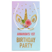 Gouden Glitter Eenhoorn Gezicht Verjaardag Party F Klein Cadeauzakje (Achterkant)