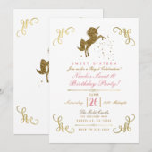 Gouden Glitter Eenhoorn Sterren Storybook Hoeken P Kaart (Voorkant / Achterkant)