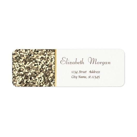 Gouden glitter,  Eenvoudig, Wit Etiket (Voorkant)