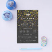 Gouden Glitter | Eenvoudige Salon Service Menu Fly (Enkel)