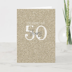 Gouden Glitter Elegant 50 Jaar Jubileum Chic Kaart