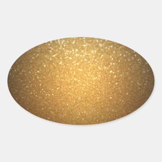 Gouden Glitter Elegant Blank Sjabloon Jouw tekst t Ovale Sticker (Voorkant)