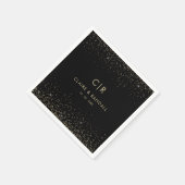 Gouden Glitter Elegant Monogram Bruiloft Servet (Hoek)