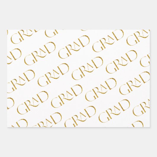 gouden glitter elegant script afstuderen dat het v inpakpapier vel (Voorkant 2)
