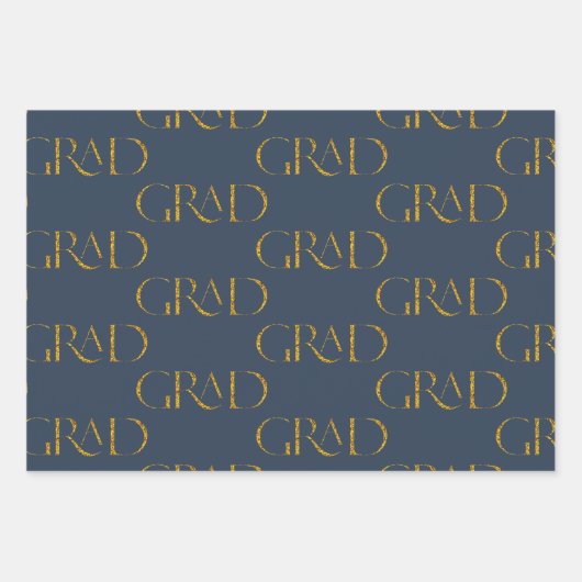 gouden glitter elegant script afstuderen dat het v inpakpapier vel (Voorkant)