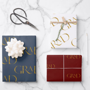 gouden glitter elegant script afstuderen dat het v inpakpapier vel