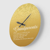 Gouden Glitter Elegant Script Grootouders Citaat Grote Klok (Hoek)