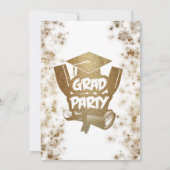 Gouden Glitter Elegant Stijlvol Afstudeerfeest Kaart (Achterkant)
