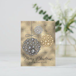 Gouden Glitter Elegant Vrolijk Kerstmis Begroting Feestdagenkaart
