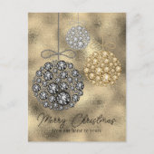 Gouden Glitter Elegant Vrolijk Kerstmis Begroting Feestdagenkaart (Voorkant)