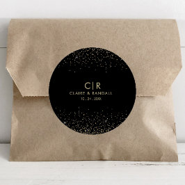 Gouden Glitter elegante bruiloft Ronde Sticker