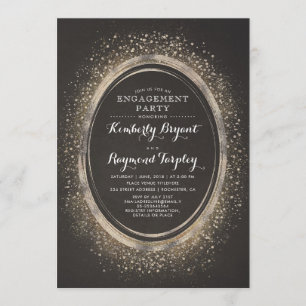 Gouden Glitter Elegante Engagement Party Kaart