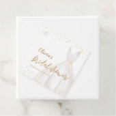 Gouden Glitter Elegante Jurk Bruidsbeurtdag Bedankjes Labels (In situ)