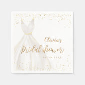 Gouden Glitter Elegante Jurk Bruidsfeest Servet (Voorkant)