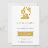 Gouden glitter elegante schoonheidssalon grand ope kaart (Voorkant)