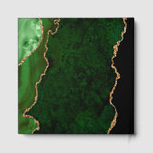 Gouden Glitter Emerald Green Agaat Wedding Gold Fo Gastenboek (Achterkant)