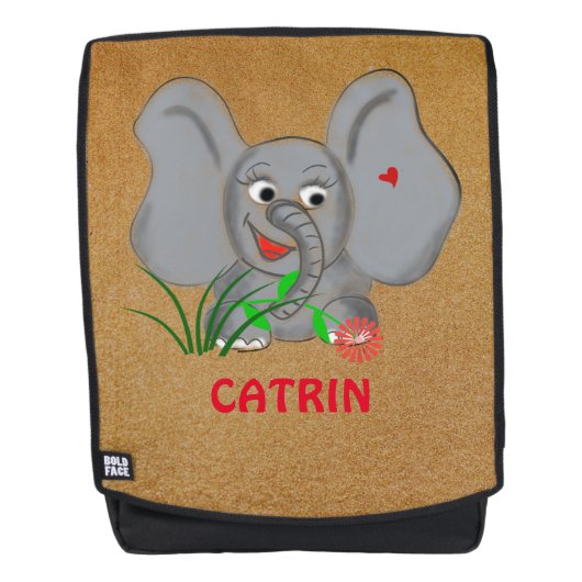 Gouden glitter en Baby olifant Rugtassen (Voorkant)