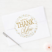 Gouden Glitter en Blauwe Sprinkle Bedankt Label (Envelop)