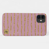 Gouden Glitter en Blush Roze Telefoon Case (Achterkant (horizontaal))