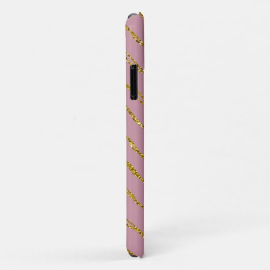 Gouden Glitter en Blush Roze Telefoon Case (Achterkant/rechts)