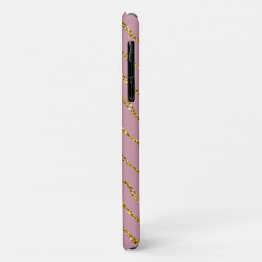Gouden Glitter en Blush Roze Telefoon Case (Achterkant/links)