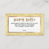 Gouden Glitter en Bord Gele Luier Raffle Tickets Informatiekaartje (Voorkant)