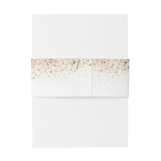 Gouden Glitter en Dusty Blue Floral bruiloft Uitnodigingen Wikkel (Achterkant Voorbeeld)