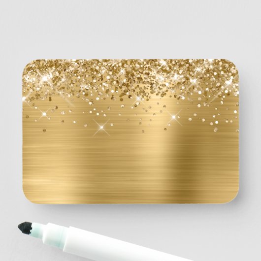 Gouden Glitter en Folie Blanco Naamplaatje (In situ)