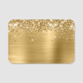 Gouden Glitter en Folie Blanco Naamplaatje (Voorkant)