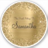Gouden Glitter en Folie Deze Drank Is Van Sticker (Voorkant)