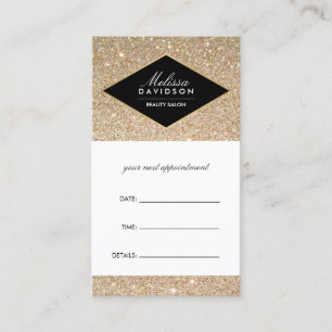Gouden Glitter en Glamour Beauty Afspraakkaart Afsprakenkaartje