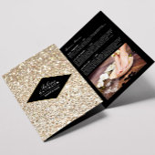 Gouden Glitter en Glamour Nail Salon Brochure Drieluik Kaart