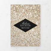 Gouden Glitter en Glamour Nail Salon Brochure Drieluik Kaart (Cover)