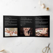 Gouden Glitter en Glamour Nail Salon Brochure Drieluik Kaart (Binnen)