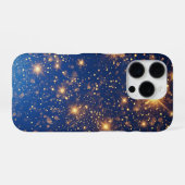 Gouden Glitter en Glitters iPhone Hoesje (Achterkant horizontaal)