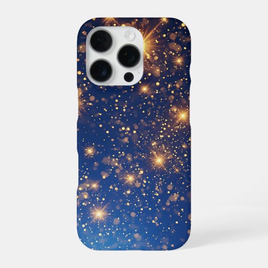 Gouden Glitter en Glitters iPhone Hoesje (Achterkant)