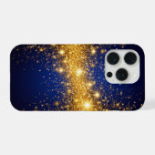 Gouden Glitter en Glitters iPhone Hoesje (Achterkant horizontaal)