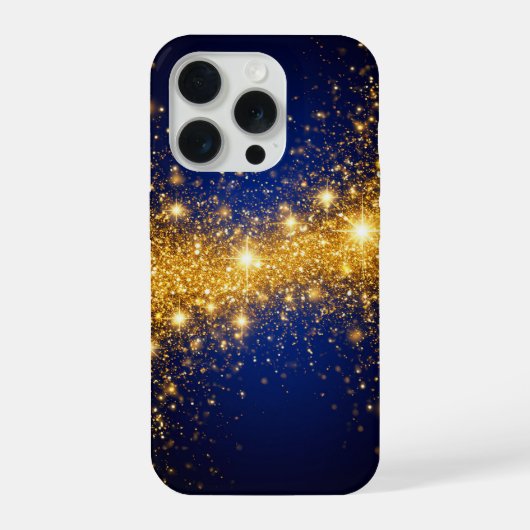 Gouden Glitter en Glitters iPhone Hoesje (Achterkant)