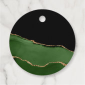 Gouden Glitter en Groene Agaat Bedankjes Labels (Achterkant)