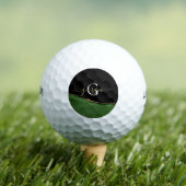 Gouden Glitter en Groene Agaat Monogram Golfballen (Insitu Shirt)